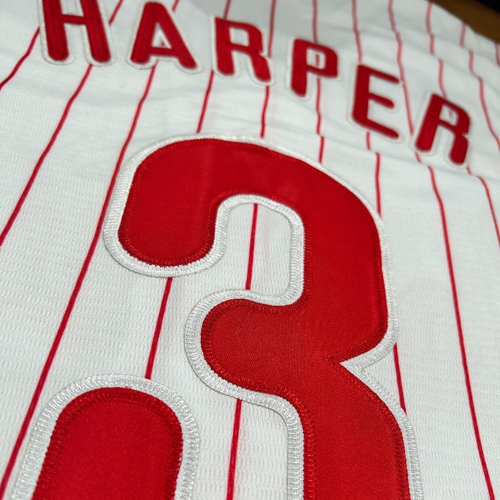 Bryce Harper #3 Philadelphia Phillies White Stitched Jersey Men's Large